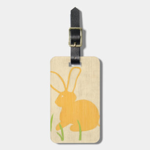 Yellow Bunny and Green Grass by Chariklia Zarris Luggage Tag