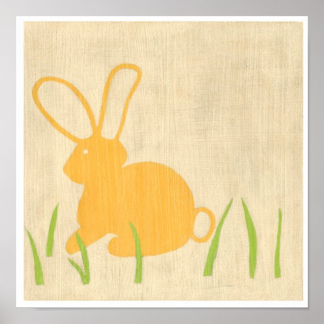 Yellow Bunny and Green Grass by Chariklia Zarris Poster (Front)