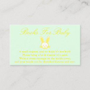 Yellow Bunny Baby Shower Books For Baby Card