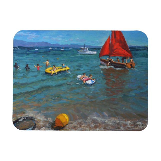 Yellow buoy and red sails Abersoch 2012 Magnet (Horizontal)
