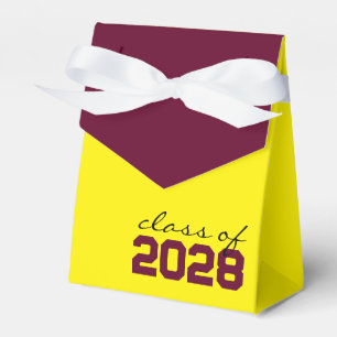 Yellow & Burgundy Graduation Favour Boxes