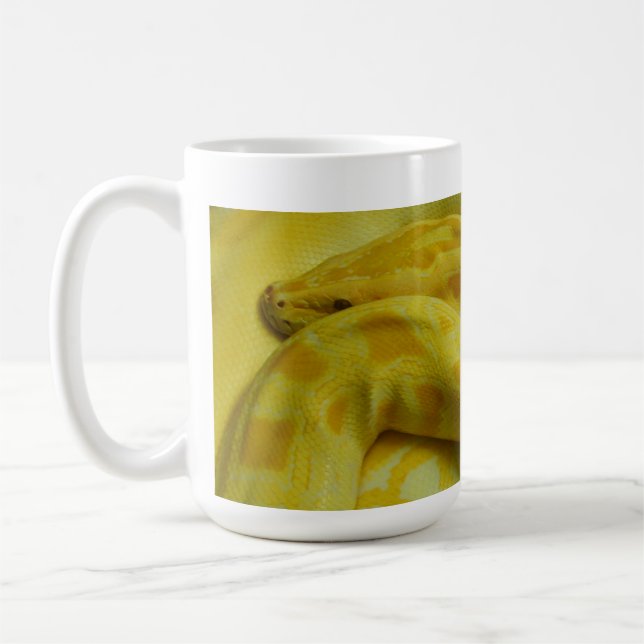Yellow Burmese Python Coffee Mug (Left)
