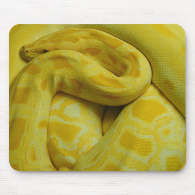 Yellow Burmese Python Mouse Mat (Front)