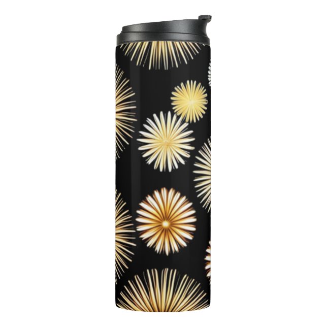 Yellow Bursts Thermal Tumbler (Rotated Left)