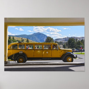Yellow Bus, Yellowstone National Park, Wyoming Poster
