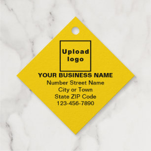 Yellow Business Brand on Diamond Shape Foil Tag
