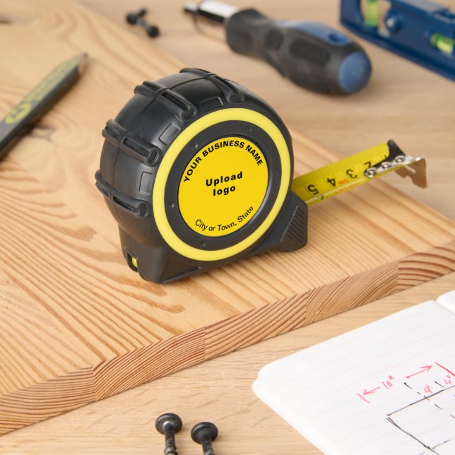 Yellow Business Brand on Tape Measure 1 (Woodwork)