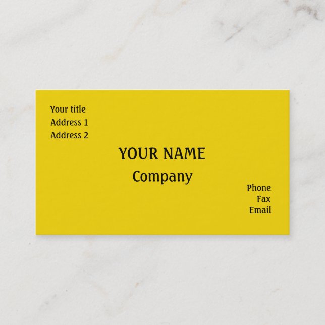 Yellow Business Card (Front)