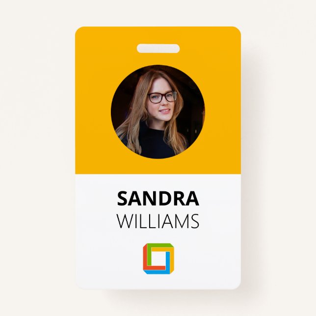 Yellow Business Employee ID ID Badge (Front)