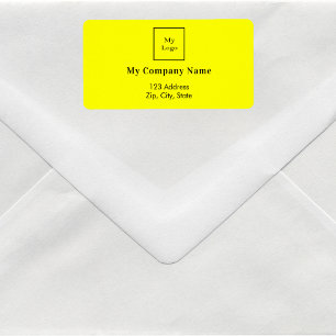Yellow business logo return address label