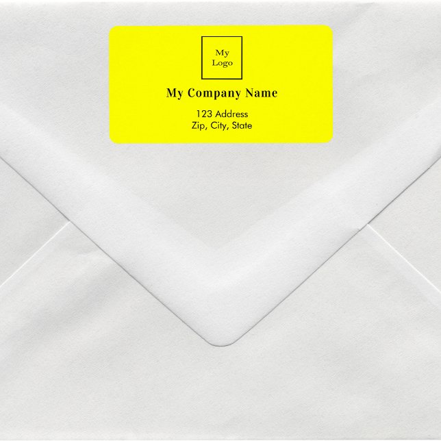 Yellow business logo return address label (Creator Uploaded)