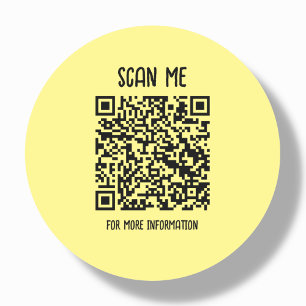 Yellow Business QR Code Scannable Classic Round Sticker