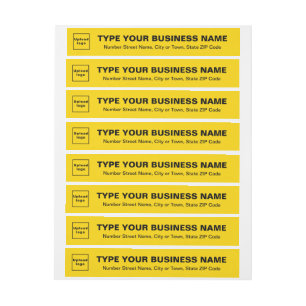 Yellow Business Wrap Around Return Address Label