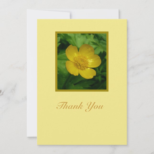 Yellow Buttercup Floral Sympathy Thank You Card (Front)