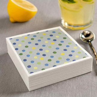 Yellow Buttercups and Blue Iris dots Napkin