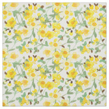 Yellow Buttercups Flowers Watercolor Dress Bedroom