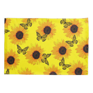 Yellow Butterflies And Sunflowers,   Pillowcase