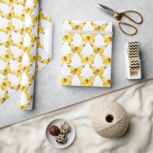 Yellow Butterflies Birthday Wrapping Paper