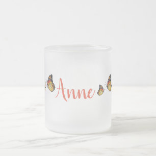Yellow Butterflies Glass Mug
