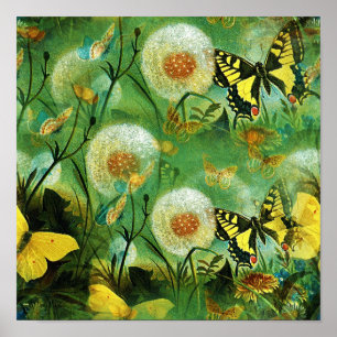 Yellow Butterflies. Poster