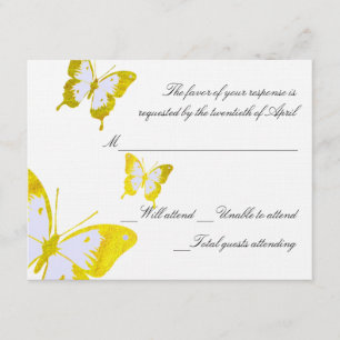 Yellow butterflies RSVP Card