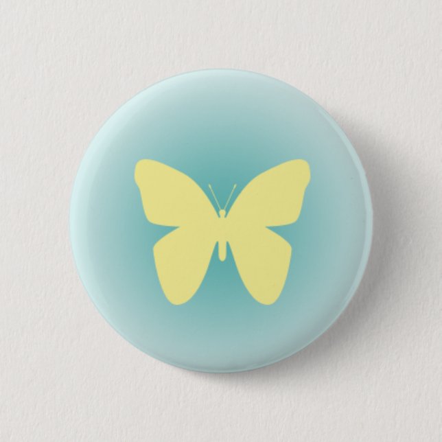 Yellow Butterfly 6 Cm Round Badge (Front)