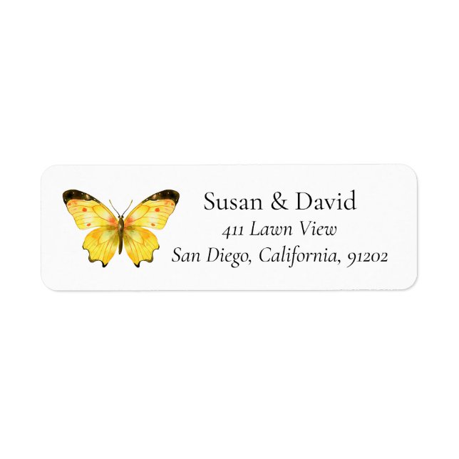 Yellow Butterfly Address (Front)