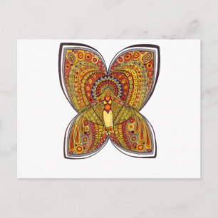 Yellow Butterfly Angel Postcard