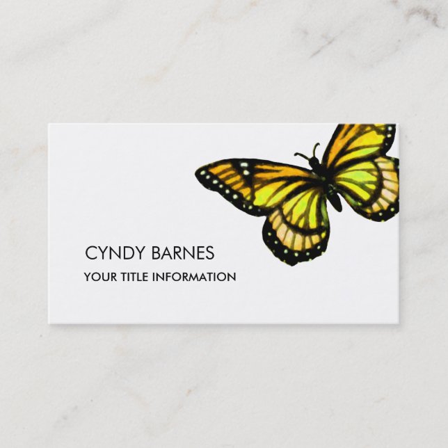 Yellow Butterfly Business Card (Front)