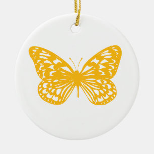 Yellow Butterfly Ceramic Tree Decoration