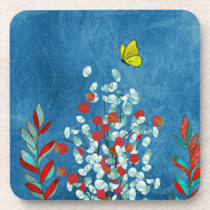 Yellow Butterfly Coaster