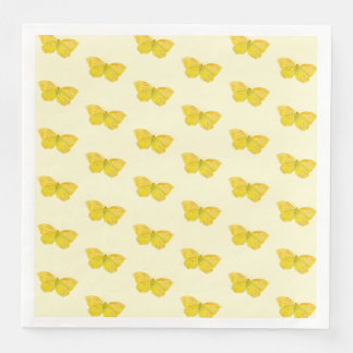 Yellow Butterfly Common Brimstone flying    Napkin