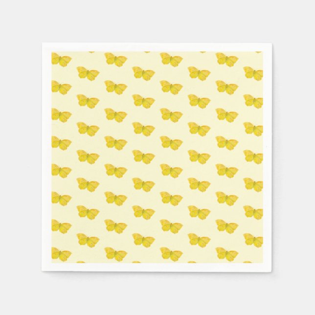 Yellow Butterfly Common Brimstone flying    Napkin (Front)