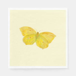 Yellow Butterfly Common Brimstone flying Napkin