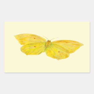 Yellow Butterfly Common Brimstone flying Rectangular Sticker