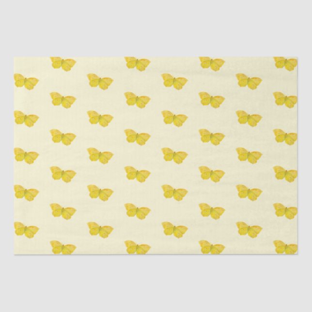 Yellow Butterfly Common Brimstone Flying   Tissue Paper (Front)
