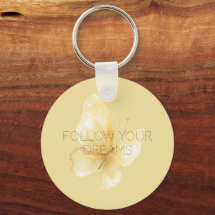 Yellow Butterfly Dreams Key Ring