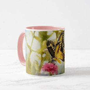 Yellow Butterfly Garden Art Mug Cup