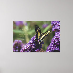 Yellow Butterfly I, quote - XL, ~ 60" x 40" Canvas Print
