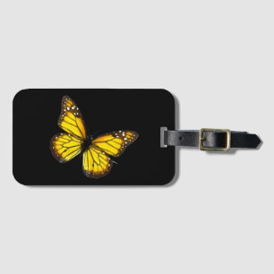Yellow  butterfly luggage tag