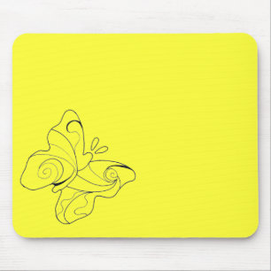 Yellow Butterfly Mousepad