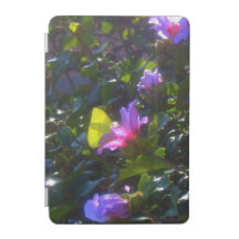 Yellow Butterfly on Pink Rose of Sharon iPad Cover
