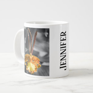 Yellow Butterfly Orchid Flower Large Coffee Mug