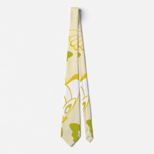 Yellow Butterfly Pattern  Tie (Front)