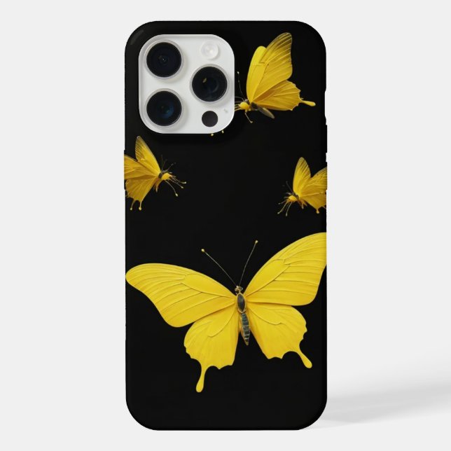 yellow butterfly Phone Case for iphone15 pro max (Back)