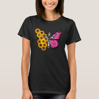 Yellow Butterfly Sunflowers Faith for Christian Me T-Shirt