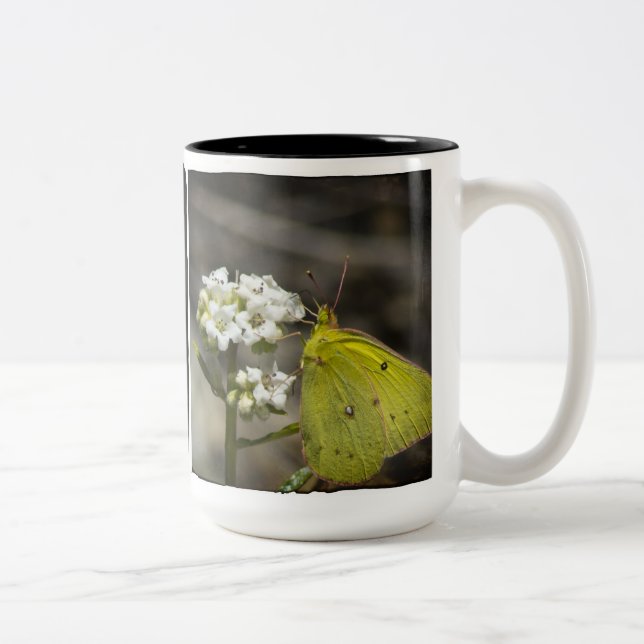 Yellow Butterfly Two-Tone Coffee Mug (Right)