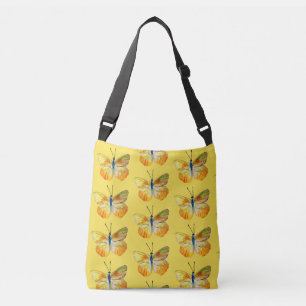 Yellow Butterfly Watercolor drawing Body Bag