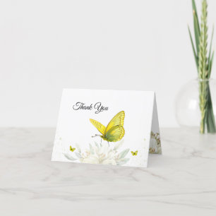 Yellow Butterfly Watercolor Thank You Card