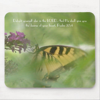 Yellow Butterfly with verse Mouse Mat